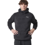 Body Action Half-Zip Sherpa-Fleece Hoodie Black