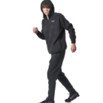 Body Action Half-Zip Sherpa-Fleece Hoodie Black