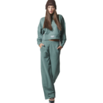 Body Action Wide-Leg Sweatpants Pine Green