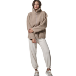 Body Action Zip-Through Sherpa Jacket Fossil Beige