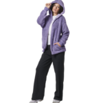 Body Action Oversized Full-Zip Sherpa Hoodie Purple Haze