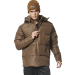 Body Action Puffer Jacket With Detachable Hood Chocolate Brown