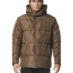 Body Action Puffer Jacket With Detachable Hood Chocolate Brown