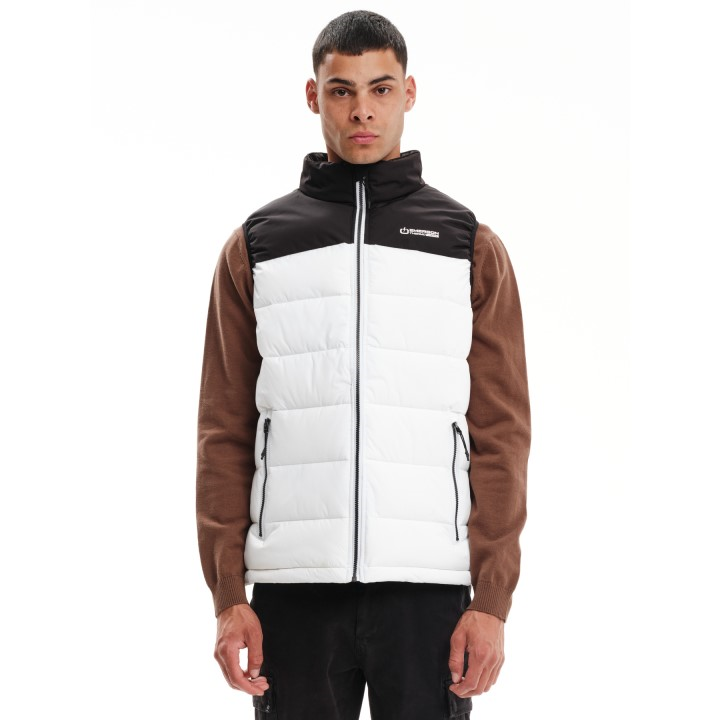 Emerson Puffer Vest Jacket White/Black