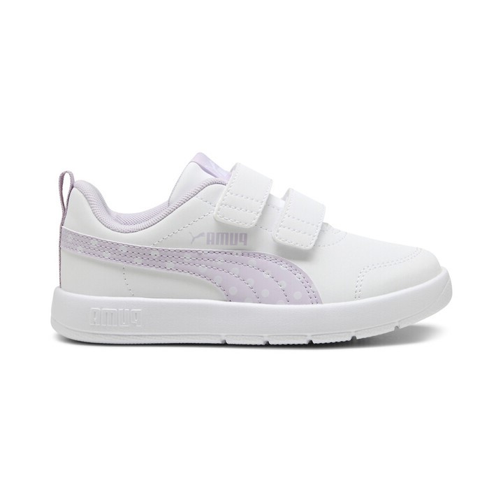 Puma Courtflex V3 Dotty V PS Παιδικά Sneakers με Σκρατς Λευκά