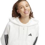 adidas Essentials 3-Stripes French Terry Quarter-Zip Hoodie Ζακέτα Λευκή