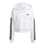 adidas Essentials 3-Stripes French Terry Quarter-Zip Hoodie Ζακέτα Λευκή