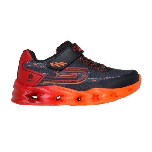 Skechers S Light: Vortex 2.0 - Quantroid Παιδικά Sneakers με Φωτάκια Μαύρα/Κόκκινα