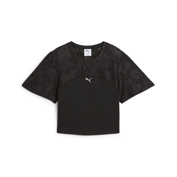 Puma Lace Top Γυναικεία Κοντομάνικη με Δαντέλα Crop Μαύρη