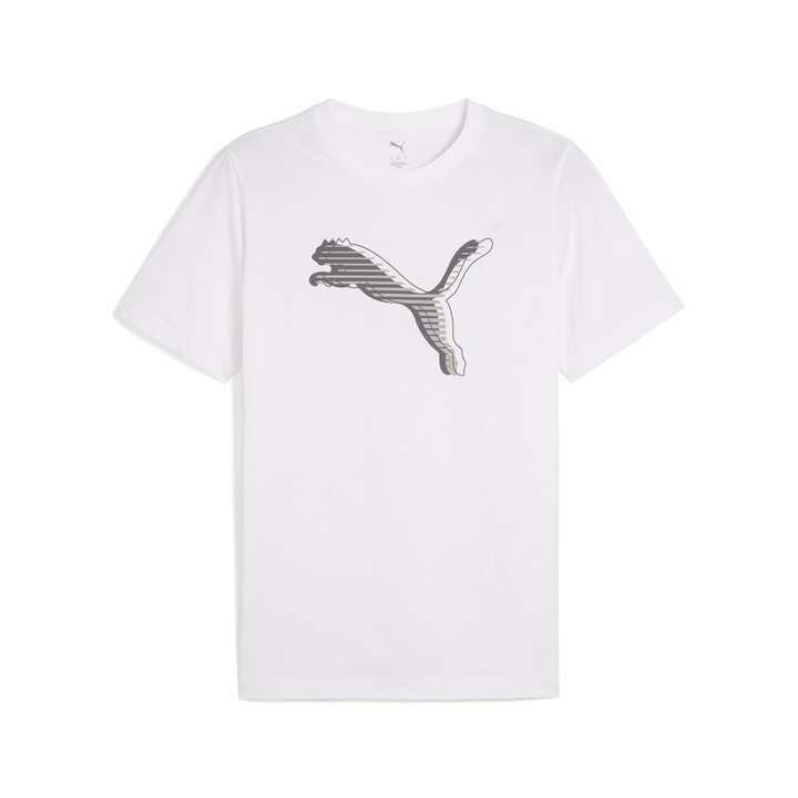 Puma Graphics Cat Logo Tee Ανδρικό T-Shirt Λευκό