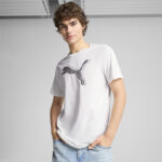 Puma Graphics Cat Logo Tee Ανδρικό T-Shirt Λευκό