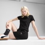 Puma ESS Elevated Rib Tee Γυναικείο T-shirt Μαύρο