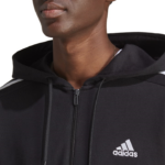 adidas Essentials French Terry 3-Stripes Full-Zip Hoodie