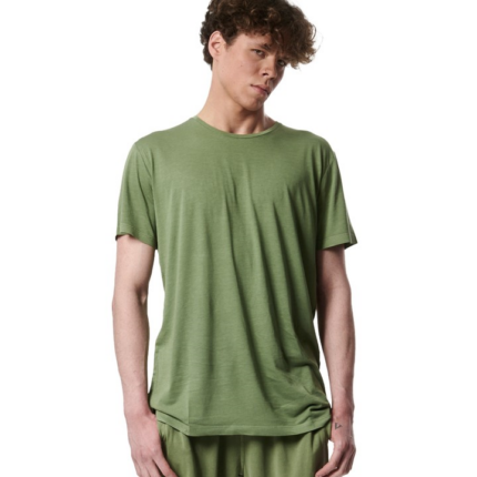 Body Action Natural Dye Short Sleeve T-Shirt Hedge Green