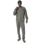 Body Action Over-Dyed Crewneck Sweater Granite Grey