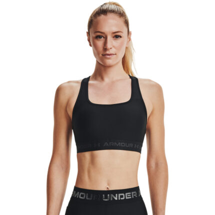 Under Armour Crossback Mid Bra Γυναικείο Αθλητικό Μπουστάκι Μαύρο