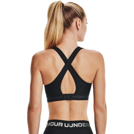 Under Armour Crossback Mid Bra Γυναικείο Αθλητικό Μπουστάκι Μαύρο