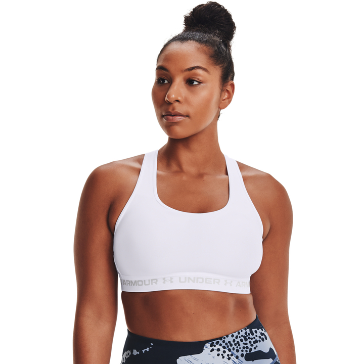 Under Armour Crossback Mid Bra Γυναικείο Αθλητικό Μπουστάκι Λευκό