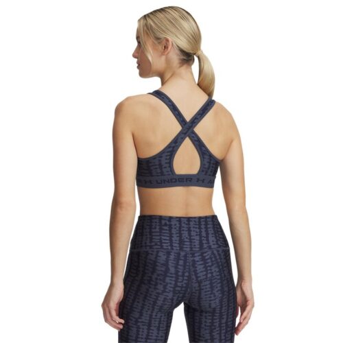 Under Armour Crossback Mid Print Bra Γυναικείο Αθλητικό Μπουστάκι Μωβ