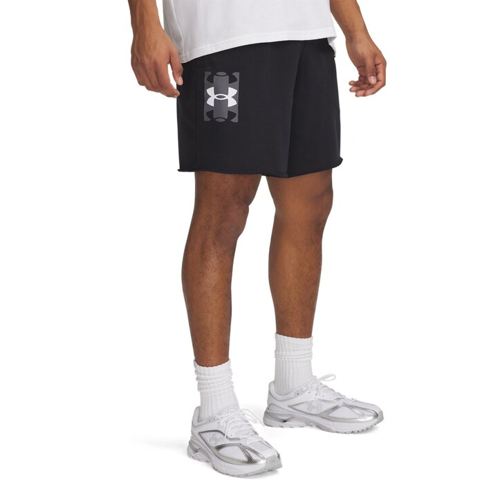 Under Armour Rival Terry Logo 8in Shorts Ανδρική Βερμούδα Μαύρη