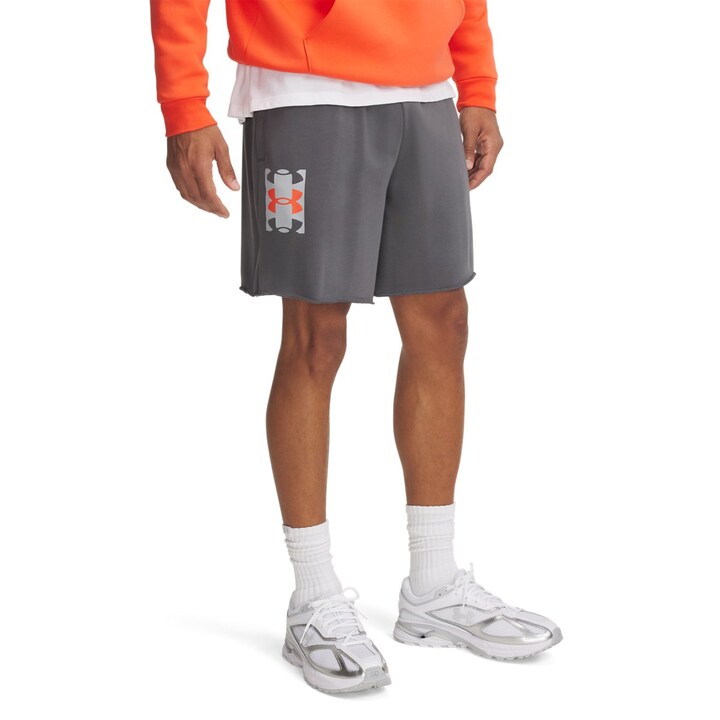 Under Armour Rival Terry Logo 8in Shorts Ανδρική Βερμούδα Γκρι