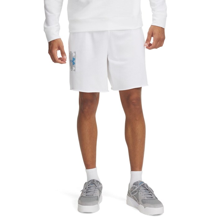 Under Armour Rival Terry Logo 8in Shorts Ανδρική Βερμούδα Λευκή