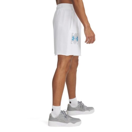Under Armour Rival Terry Logo 8in Shorts Ανδρική Βερμούδα Λευκή