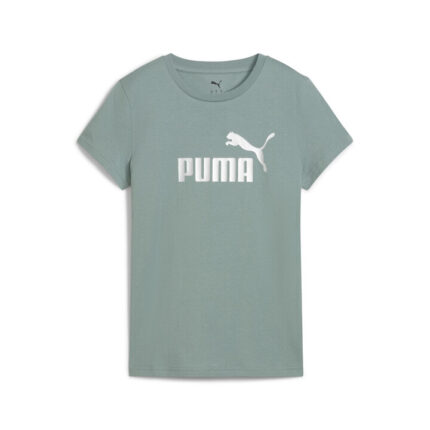 Puma Ess Metallic No. 1 Logo Tee Γυναικείο Κοντομάνικο Βεραμάν