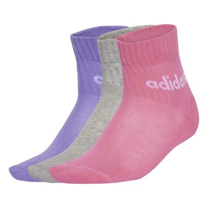 adidas Linear Ankle Socks 5 Pairs Kids Παιδικές Κάλτσες Ροζ / Φουξ / Μωβ / Γκρι / Λευκές