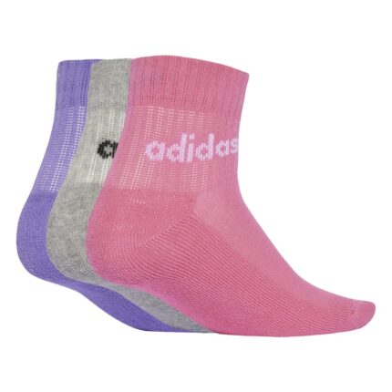 adidas Linear Ankle Socks 5 Pairs Kids Παιδικές Κάλτσες Ροζ / Φουξ / Μωβ / Γκρι / Λευκές