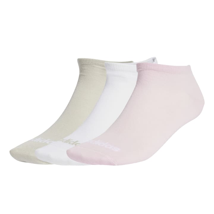 adidas Thin Linear Low-Cut Socks 3 Pairs Κάλτσες Λευκές / Ροζ / Μπεζ