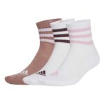 adidas 3-Stripes Cushioned Sportswear Low-Cut Socks 3 Pairs Κάλτσες Λευκές / Σομόν