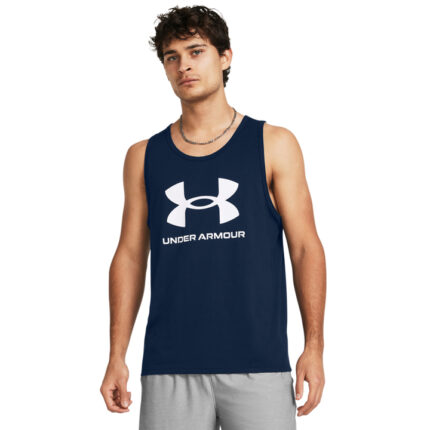 Under Armour Sportstyle Logo Tank Top Ανδρικό Αμάνικο Μπλε