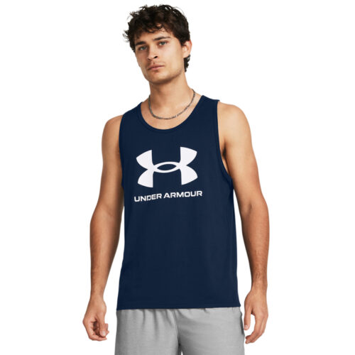 Under Armour Sportstyle Logo Tank Top Ανδρικό Αμάνικο Μπλε