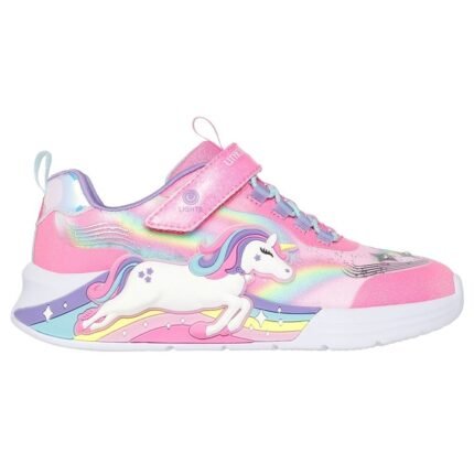 Skechers S-Lights: Unicorn Chaser Παιδικά Sneakers με Φωτάκια Ροζ / Μωβ