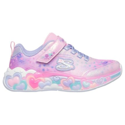 Skechers S-Lights: Eternal Heart Lights Παιδικά Sneakers με Φωτάκια Ροζ / Μωβ