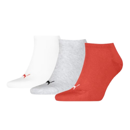 Puma Sneaker Plain Socks 3P Κάλτσες Λευκές / Γκρι / Κεραμιδί