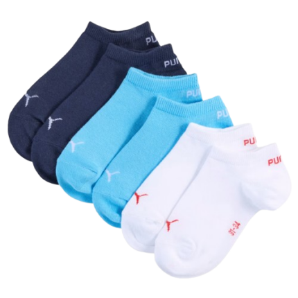 Puma Plain Sneaker Socks 3P Παιδικές Κάλτσες Μπλε / Γαλάζιες / Λευκές