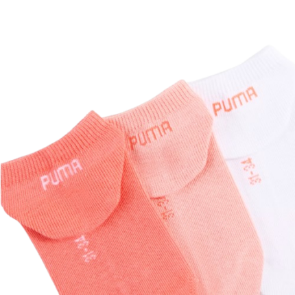 Puma Plain Sneaker Socks 3P Παιδικές Κάλτσες Κοραλί / Σομόν / Λευκές