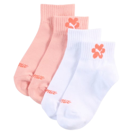 Puma Flower Quarter Socks 2P Παιδικές Κάλτσες Σομόν / Λευκές