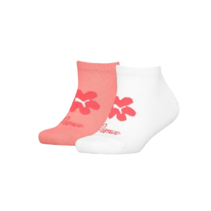 Puma Flower Sneaker Socks 2P Παιδικές Κάλτσες Σομόν / Λευκές