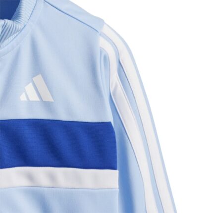 adidas Seasonal Essentials Tiberio 3-Stripes Tricot Track Suit Kids Βρεφικό Σετ Γυαλιστερό Μπλε