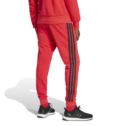 adidas Essential 3-Stripes French Terry Pants Ανδρικό Παντελόνι με Λάστιχο Κόκκινο