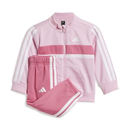 adidas Seasonal Essentials Tiberio 3-Stripes Tricot Track Suit Kids Βρεφικό Σετ Γυαλιστερό Ροζ