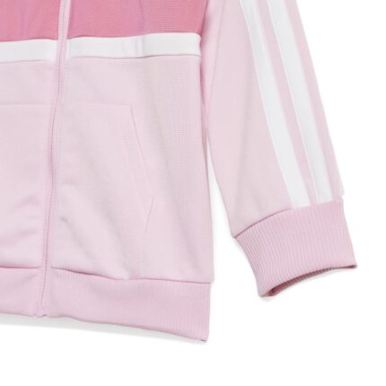 adidas Seasonal Essentials Tiberio 3-Stripes Tricot Track Suit Kids Βρεφικό Σετ Γυαλιστερό Ροζ