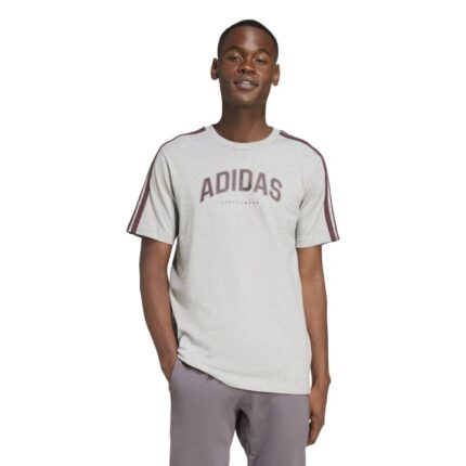 adidas Codes Collegiate Linear Graphic Tee Ανδρικό Κοντομάνικο Γκρι