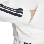 adidas Essentials 3-Stripes French Terry Quarter-Zip Hoodie Φούτερ Λευκό