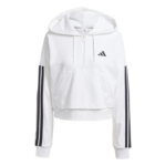 adidas Essentials 3-Stripes French Terry Quarter-Zip Hoodie Φούτερ Λευκό