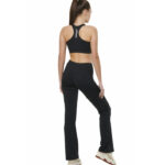 Body Action High Waisted Wide-Leg Leggings Black Γυναικείο Κολάν Καμπάνα