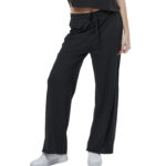 Body Action Wide Leg Pants Black Παντελόνι Σε Ίσια Γραμμή Μαύρο